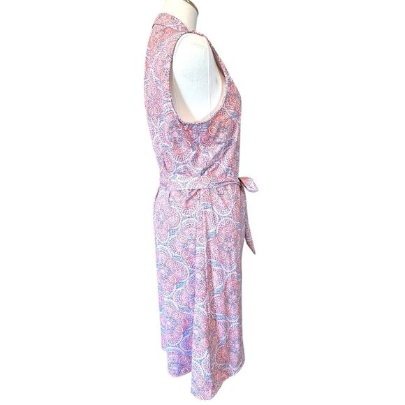 Tori Richard Honolulu Charmed Life Venus Dress Sleeveless Wrap Pink Mosaic XL - Picture 4 of 10